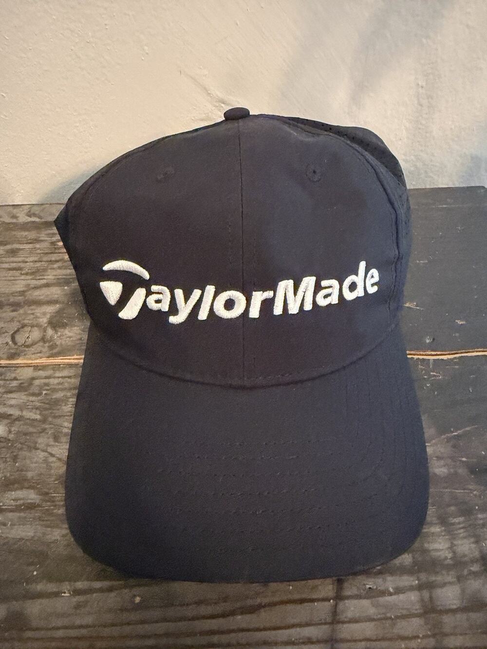 TaylorMade Black Performance Golf Hat Cap Adjustable 58cm Perforated